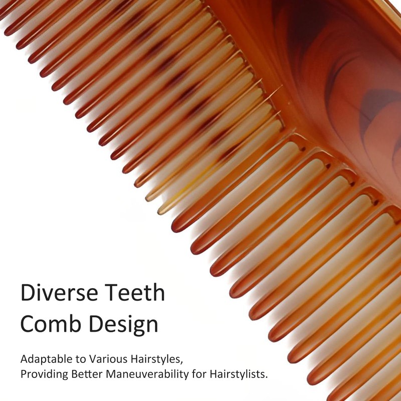 Handcrafted Amber Dressing Comb - Fine-Tooth Styling for Superior Grooming,