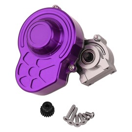 Pothyes All Metal Complete Gearbox Transmission with Motor Gears for 313mm Wheelbase 1/10 RC Crawler Truck Axial SCX10 & SCX10 II DIY Upgrade Parts (Purple)