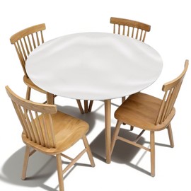 Outdoor Tablecloth Transparent Round with Elastic Band, Stretch Tablecloth, Outdoor, Garden Tablecloth, Weatherproof, 48 Inches for Tableware, Diameter 36 Inches (90-110 cm), Elastic Garden Tablecloth