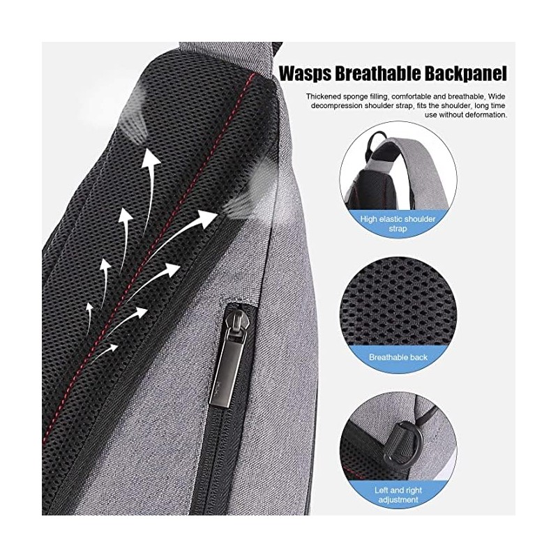 mixi Sling Bag Men Backpack Unisex One Shoulder Bag Hiking