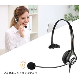 Wantek Headset USB Single Ear Headphones with Noise Cancelling Microphone and Online Control Wired PC Headphones for Web Conferencing, Skype, Office, Telecommuting, Commercial, Remote Work, Call