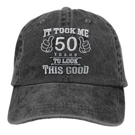 RNFENQS It Took Me 50 Years to Look This Good Baseball Cap, Embroidered 50th Birthday Gifts Vintage Cotton Hat Black