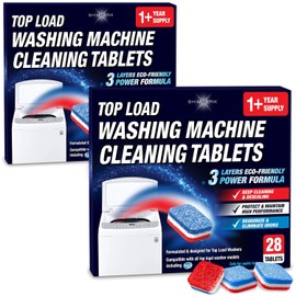 Washing Machine Cleaner Tablets 56 Pack for HE Top Load - Eco Friendly Washer Machine Cleaning Tablets - 3 Layers Septic Safe Wash Machine Full Deodorizer Descaler Protector - 2 Plus Year Supply