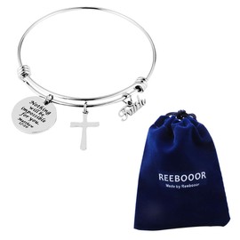 REEBOOO Christian Pulsera Faith Pulsera Deja Que tu FE Sea más Grande Que su Miedo Regalo para Ella