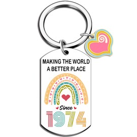 WXCATIM 50th Birthday Gifts For Her 50 Year Old Birthday Gifts 1974 Birthday Gifts For Women Cool Gifts For 50th Birthday Keychains For Women Birthday Gift Ideas