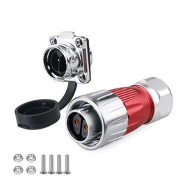 CNLINKO DH Series M20 Waterproof Connector 2/3/4/5/7/9/12 Pin Bayonet Connecting Type Metal Shell Soldering Cable Landscape Light Female Plug Male Socket IP67 Waterproof connectors (2pin)