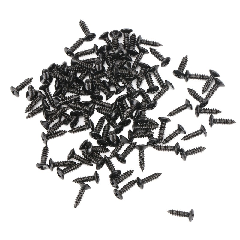 100PCS Guitar Pickguard Screws Metal Guard Plate Mounting Screw Electric