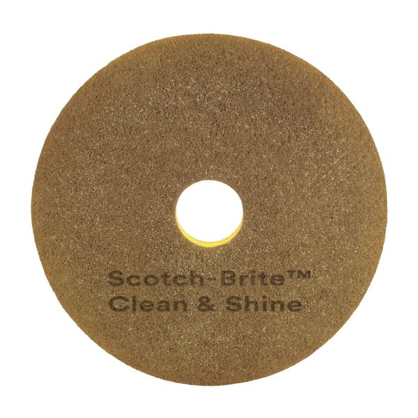 Scotch-Brite™ Clean & Shine Floor Pads, 14", Yellow/Gold, Case Of 5