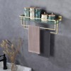 LANC Bathroom Glass Shelf with Towel Bars 20-Inch Floating Tempered