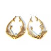 Unbranded OLD SCHOOL DOLPHIN KISSING HOOP EARRINGS GOLD TONE 2