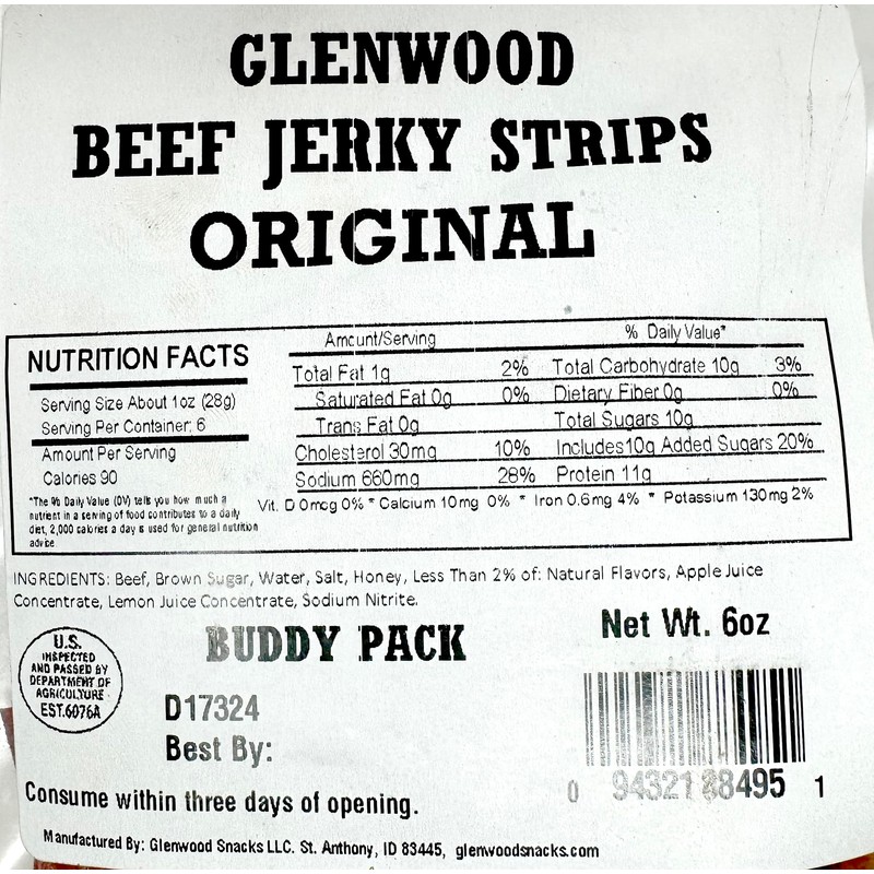 Glenwood Beef Jerky Tender Beef Jerky - Beef Jerky Strips
