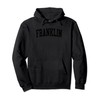 Vintage Franklin Square NY Distressed Black Varsity Style Pullover Hoodie
