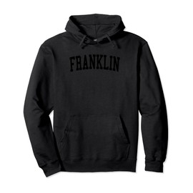 Vintage Franklin Square NY Distressed Black Varsity Style Pullover Hoodie