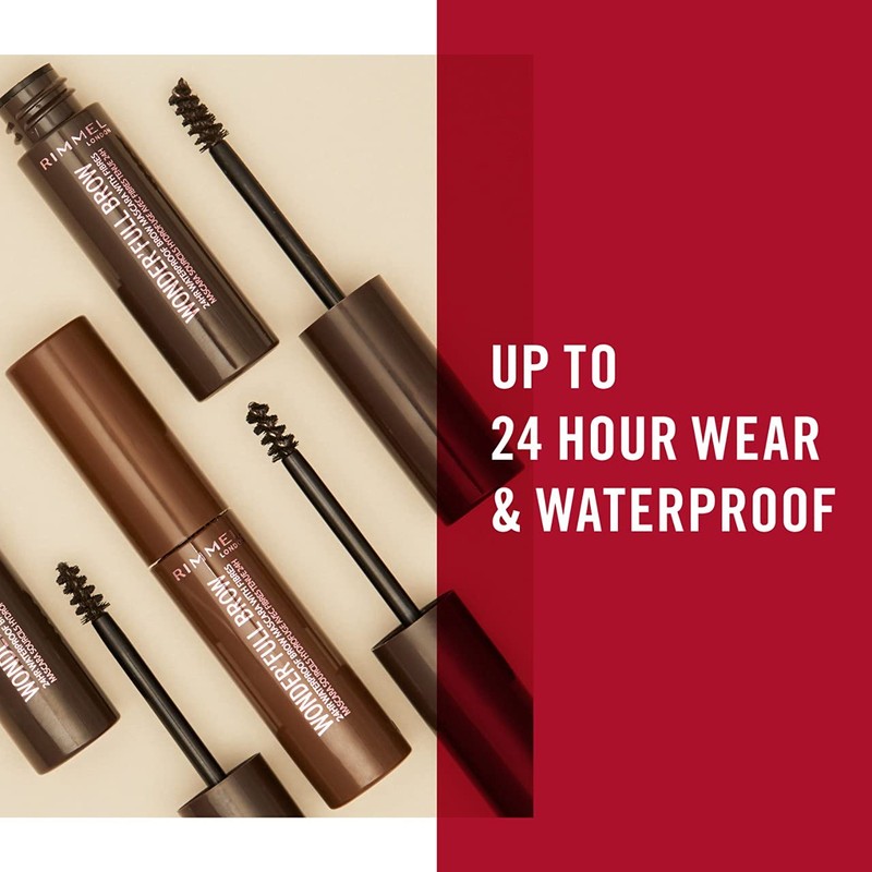 Rimmel London Wonder’Full Brow 24HR Waterproof Brow Gel, with Fibres