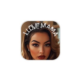 Sakytal Rhinestone Mother’s Day Silver Headband I LOVE MAMA Hairbands Birthday Gift Party Thanks Mother Tiara for Women(Silver)