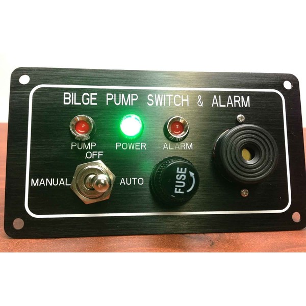 Pactrade Marine Boat Bilge Alarm Pump Switch Aluminum Plate Manual Automatic