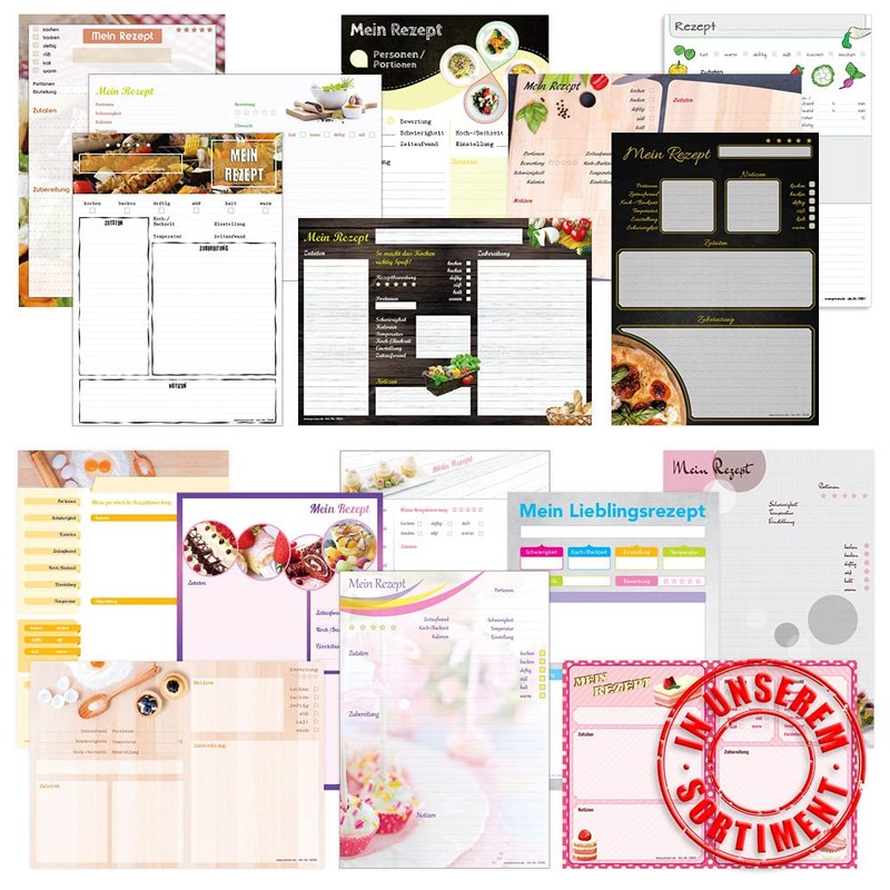PRICARO Rezeptblock-quer Backen, A4, 25 Blatt, 3 Stück