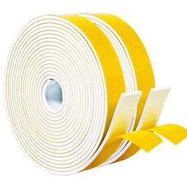 Yotache White Foam Seal Strips Tape 1" X1/8", High Density Closed Cell Foam Weather Stripping for Doors and Windows Insulation, Total 33 Feet Long (2 X 16.5 Ft Each)