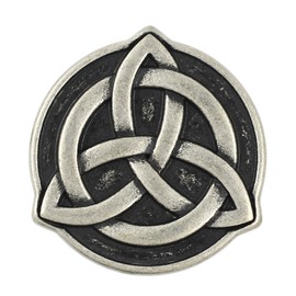 Bezelry 10 Pieces Celtic Trinity Knot Metal Shank Buttons. 22mm (7/8 inch) (Antique Silver)