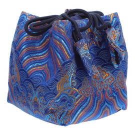 ULTECHNOVO Thick Fabric Travel Tea Set Bag - Cloth Organizer for Tea Cups Teapots and Accessories - Stylish Blue Design for Outdoor and Home Use