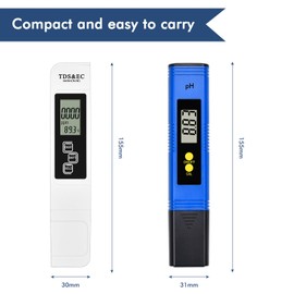 JACMKEON TDS and PH Meter Digital Water Tester, 4 in 1 TDS/EC/Temperature/pH Water Quality Tester, 0-9999ppm, 0.01 Resolution Water Testing Kit for Hydroponics Drinking Water Pool Aquarium