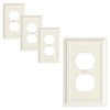 4-Pack Duplex Outlet Cover Plate, Decorative Light Almond Switch Plates