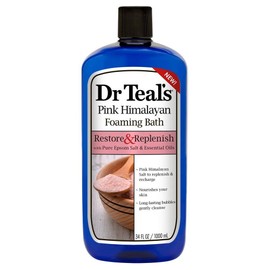 Dr Teal's Restore & Replenish Pure Epsom Salt & Essential Oils Pink Himalayan Foaming Bath 34 oz (Pack of 2) Dr. Teal's