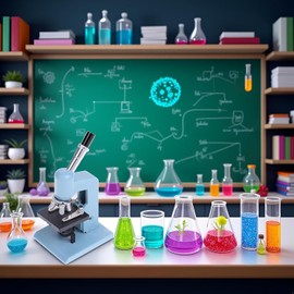 Blue Miniature Microscope, Plastic Dollhouse Mini Laboratory Tool for Dollhouse Science STEM Scene, Experiment Scene Doll House Kit for 1:12 Scale Decor Accessories