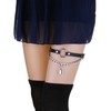 alisikee O-ring Leg Garter with Key Chains, Elastic Punk Thigh