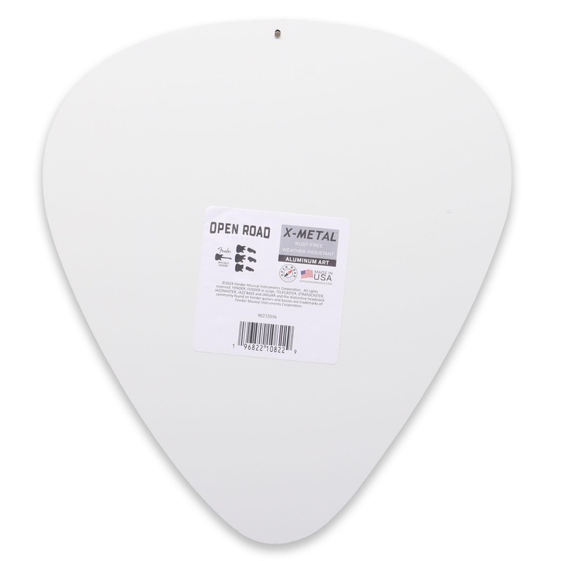 Fender Guitar Pick Silver Metal Sign - Fun Fender Wall