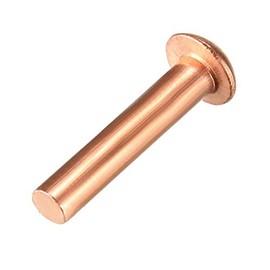 sourcing map Pack of 100 3/32" x 15/32" Round Head Copper Nails Rivets Fasteners