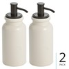 iDesign Dispenser for Bathroom Vanity or Kitchen Countertop-Set of 2-Cream/Bronze