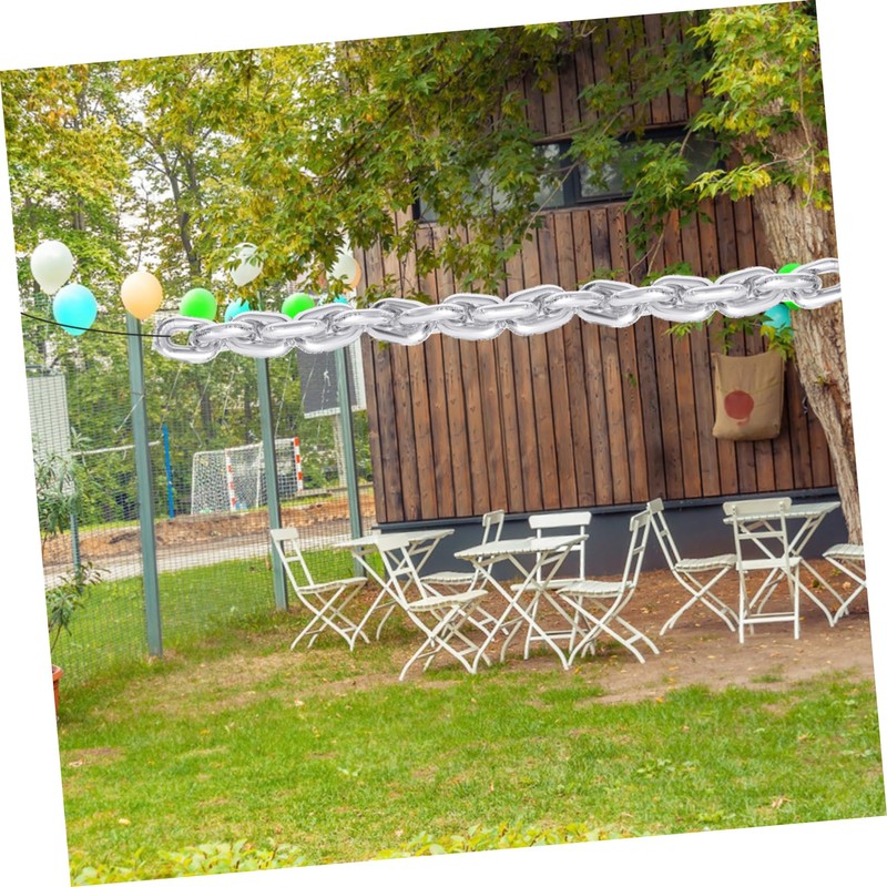 KONTONTY 20pcs Silver Foil Chain Balloons for Party Decoration Reusable