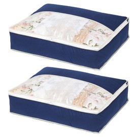 Astro 131-37 Feather Duvet Storage Bag, For Single, Navy, Set of 2, Non-woven Fabric, Slim, Gentle Compression