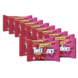 Twizlers Licorice Nibs Cherry KING SIZE - 10 Pack of 4.28 oz (42.8oz total) Individually Sealed Bags -Low Fat Snack, Red Chewy Sweet Candy