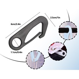 KAPSING Pack of 8 flagpole clips, carabiner hooks, flag pole accessories, nylon waterproof flagpole attachment for attaching the flag to the flagpole