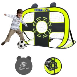 BILIONE Soccer Goal for Kids, 4x3 FT Pop Up Soccer Net with Carry Bag, Portable Toddler Football Goals Training Equipment for Outdoor Backyard Game