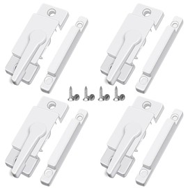 Metal Locks for Windows and Doors Window Sash Locks White ZUONAI 4 Pack Vinyl Window Sash Locks for Double Hung Window Latch Lock Replacement Security for Vertical and Horizontal Sliding Windows