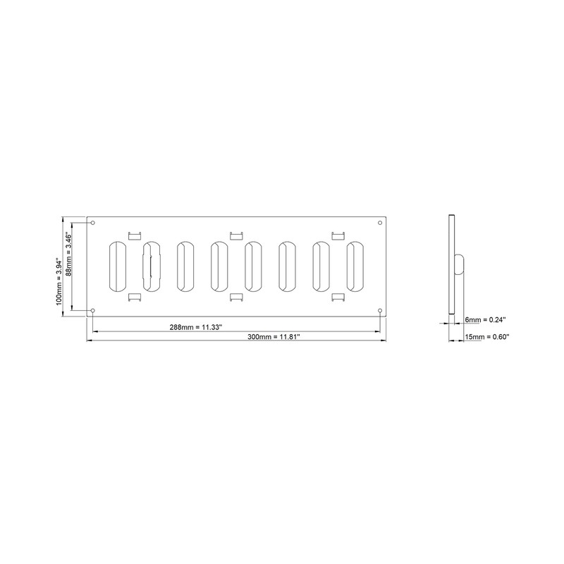 Steinberg14 White 300x100mm / 12x4 inch Adjustable Sliding Hit and