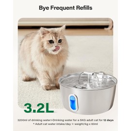 Cat Water Fountain Pump - Ultra Quiet Replacement Pump for 3.2L/108oz Cat Drinking Fountain Automatic Pet Water Dispenser