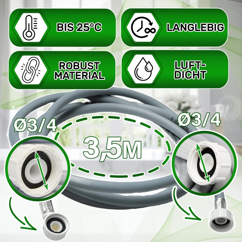 Inlet Hose Dishwasher and Washing Machine 3.5 m with Angle