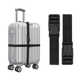 6 pack Luggage Straps Nylon Webbing Straps with Quick Release Buckle, Packing Belt for Outdoor Travel, 2.5 * 150cm, Black