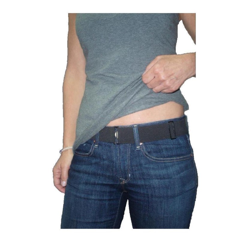 SkinniBelt Cinturón elástico para mujer, azul Denim, M