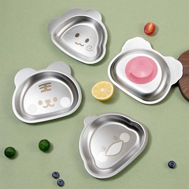 TOPQINFENGYUE Stainless Steel Food Plate Shaped Unbreakable Dinner Plates Dinner Dishes Sushi Plate Fruit Tray Plate for Food Plate Cute Food Plate