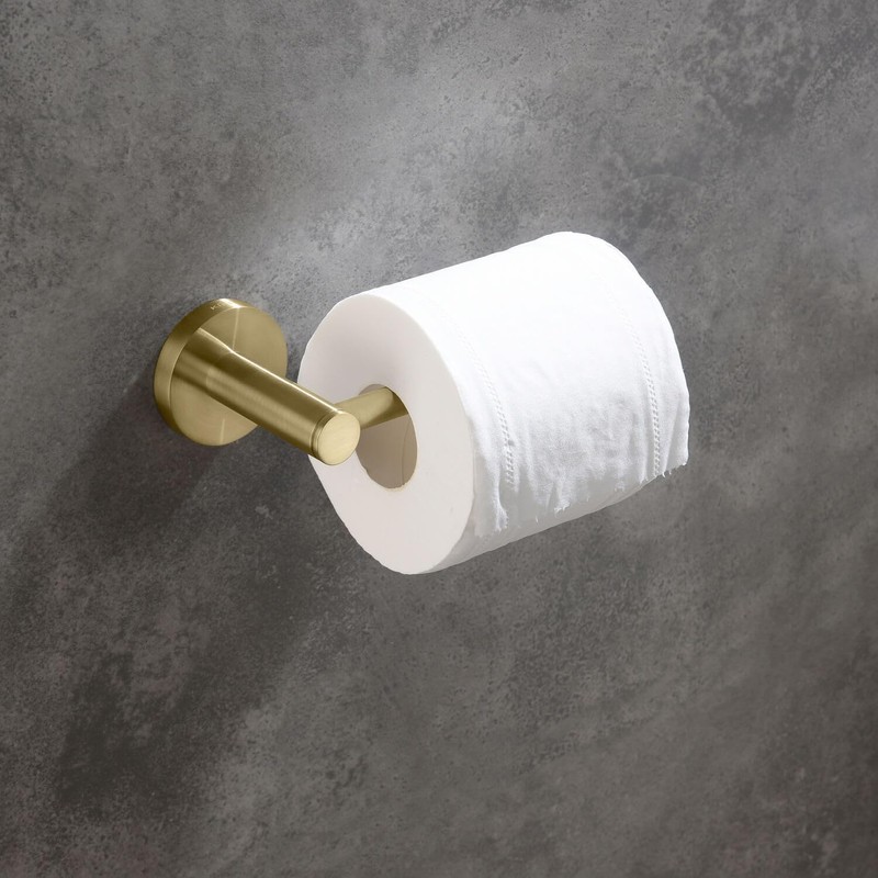 KIBI Circular Toilet Paper Holder for Bathroom Solid Brass Wall