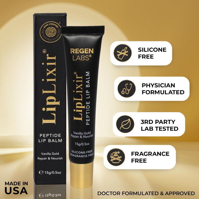 LipLixir Non Toxic Peptide Lip Balm – EWG® VERIFIED, All-Natural,