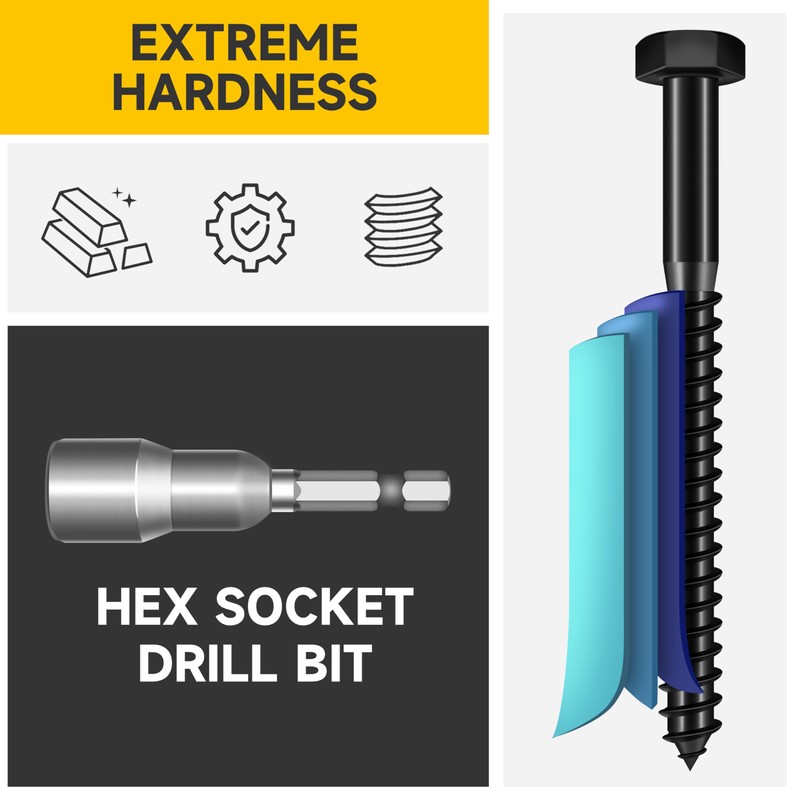 (10Sets) 5/16" x 4" Hex Head Lag Bolts, Heavy Duty
