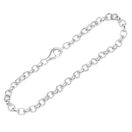 NKlaus 26 cm Anklet 925 Silver Pea Chain Oval 4.1 mm Wide Women's Anklet 14607, Sterling Silver Silver, No gemstone