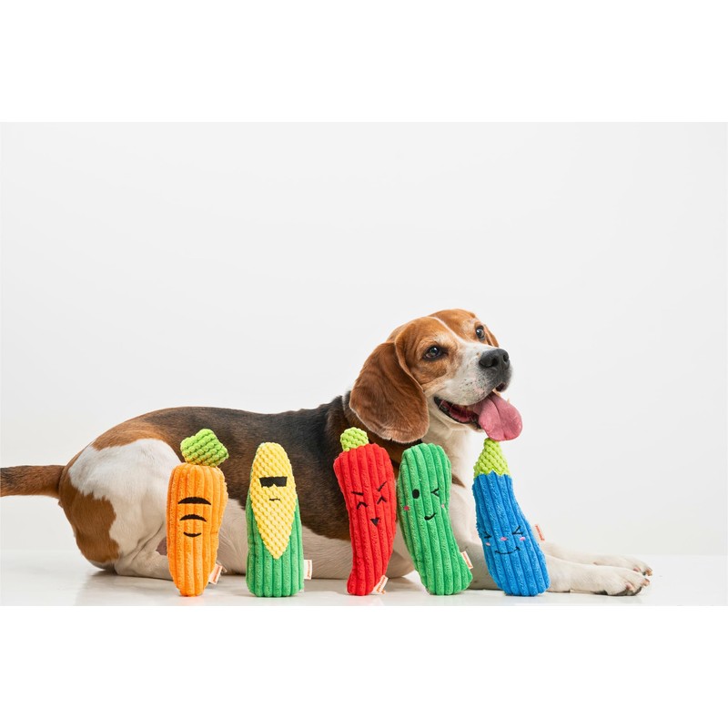 Puffy Crew Squeaky Dog Plush Toy, Bite_Stick Collection, 8'', for