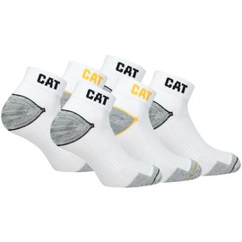 CAT Caterpillar 6 Pairs Work Trainers Work Socks Stockings in Sizes 6-16, 6 pairs of white, 43 - 46